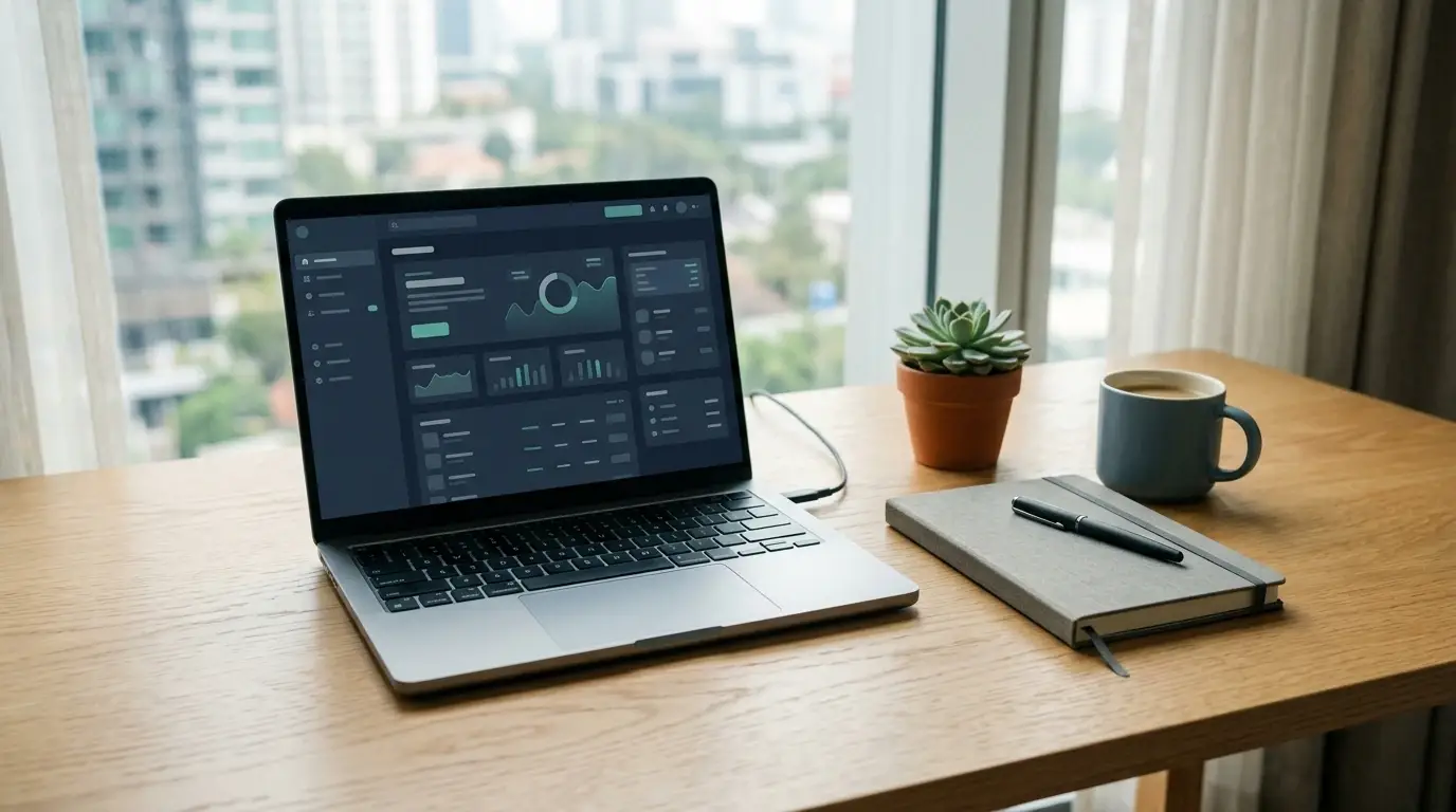 Persona anotando importes y comisiones de una transferencia de criptomonedas en una mesa ordenada