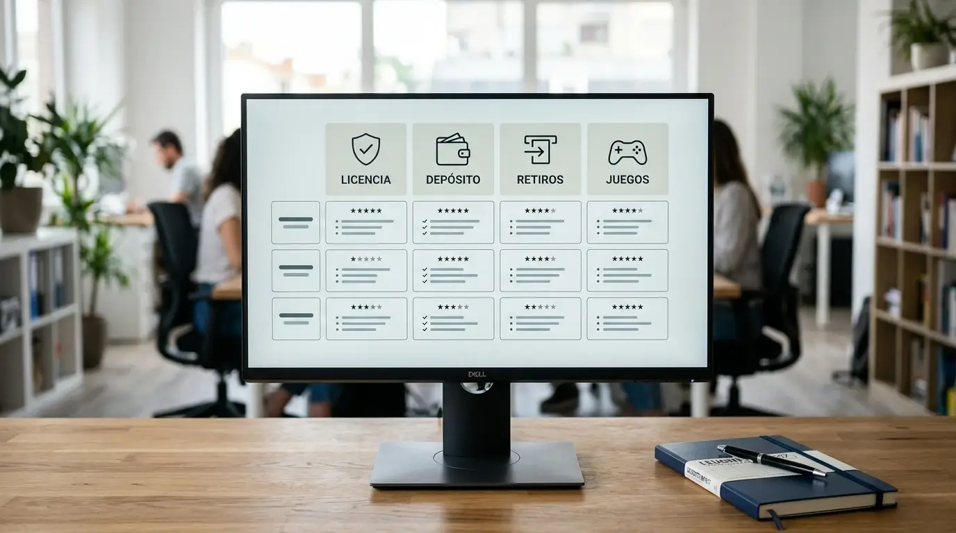 Pantalla neutra con una tabla de comparación de operadores regulados