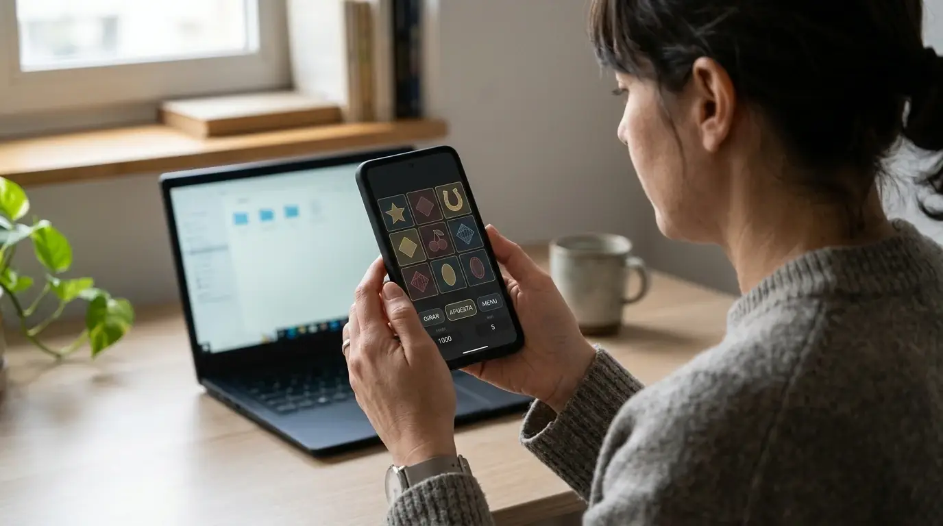 Juegos de casino Bitcoin consultados desde un teléfono móvil
