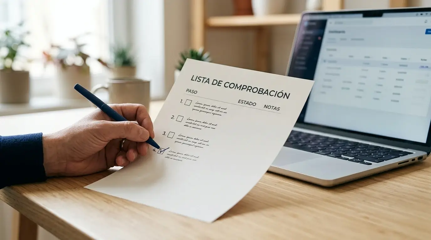 Lista de comprobación sobre entidad, licencia, residencia y retirada